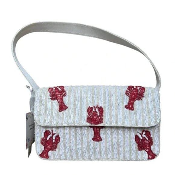 Handcrafted in India Handbags - Beaded Lobster Shoulder Bag Handcrafted in India Tik Tok Viral NWT